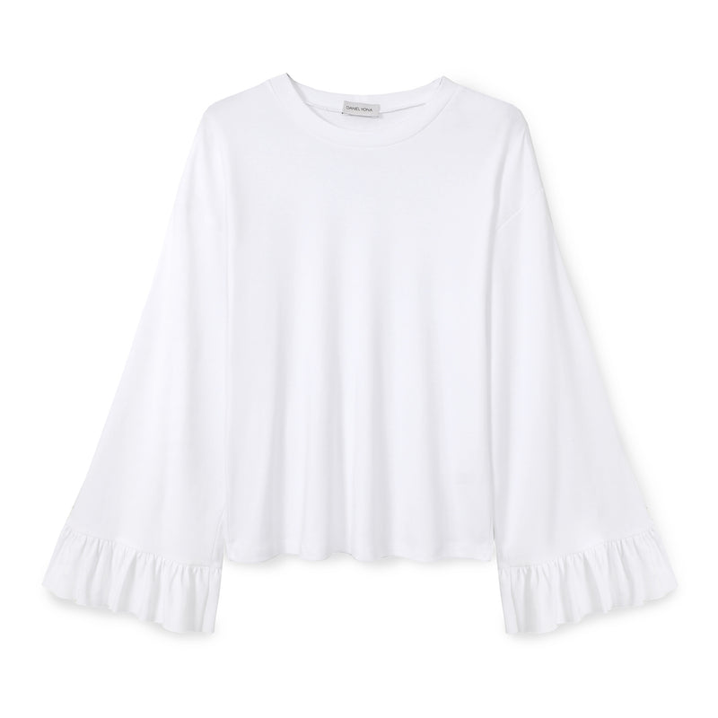 Basic super wide sleeves with ruffles