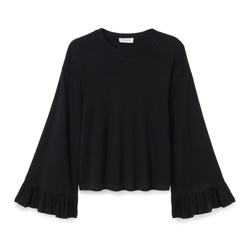 Basic super wide sleeves with ruffles