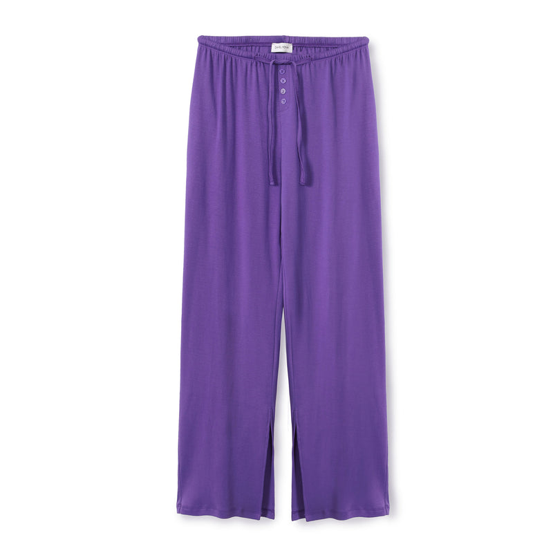 Basic oversized pants with pockets and slit