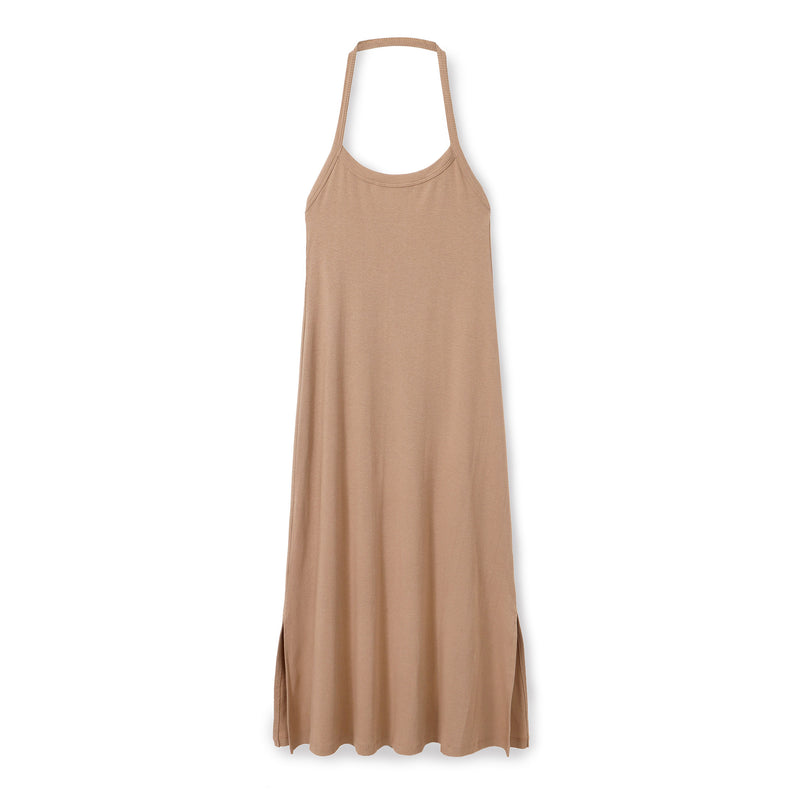 Basic rib open back dress