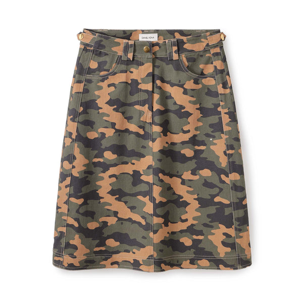 The vintage A buggy midi denim skirt