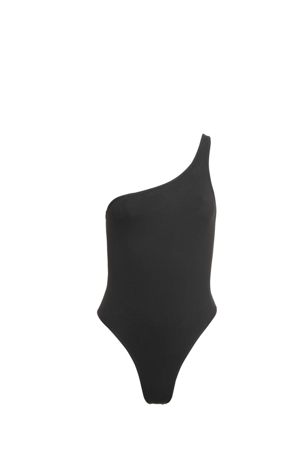 One shoulder basic bodysuit