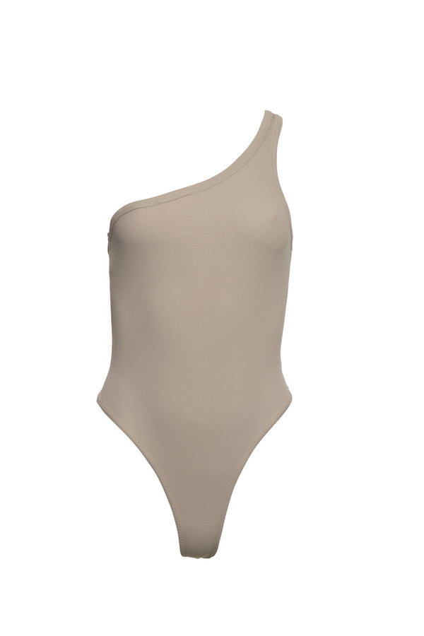 One shoulder basic bodysuit